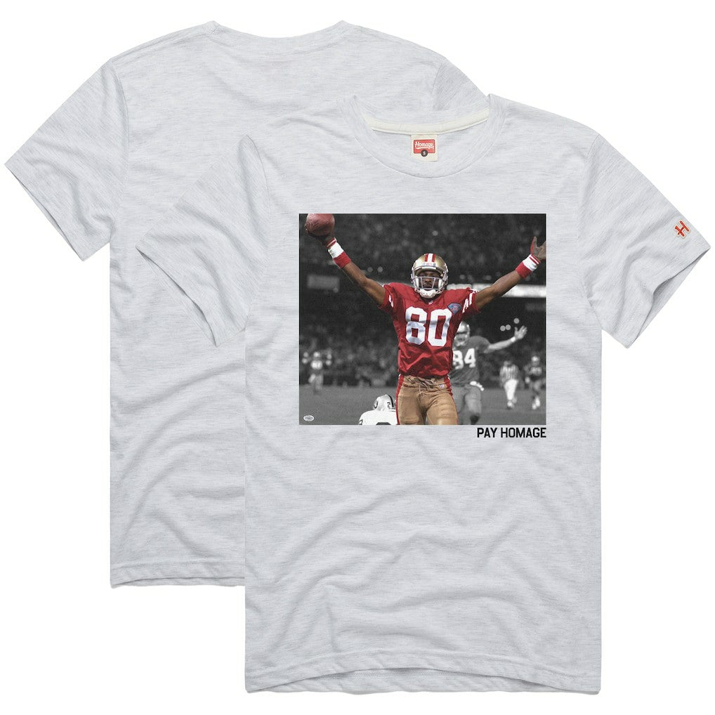Jerry Rice San Francisco 49ers Homage Unisex Pay Homage Tri-Blend T-Shirt - Ash for sale