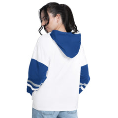 Los Angeles Dodgers G-III 4Her by Carl Banks Women's Key Player Oversized Hooded Long Sleeve T-Shirt - White/Royal