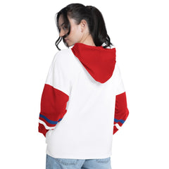 Philadelphia Phillies G-III 4Her by Carl Banks Women's Key Player Oversized Hooded Long Sleeve T-Shirt - White/Red