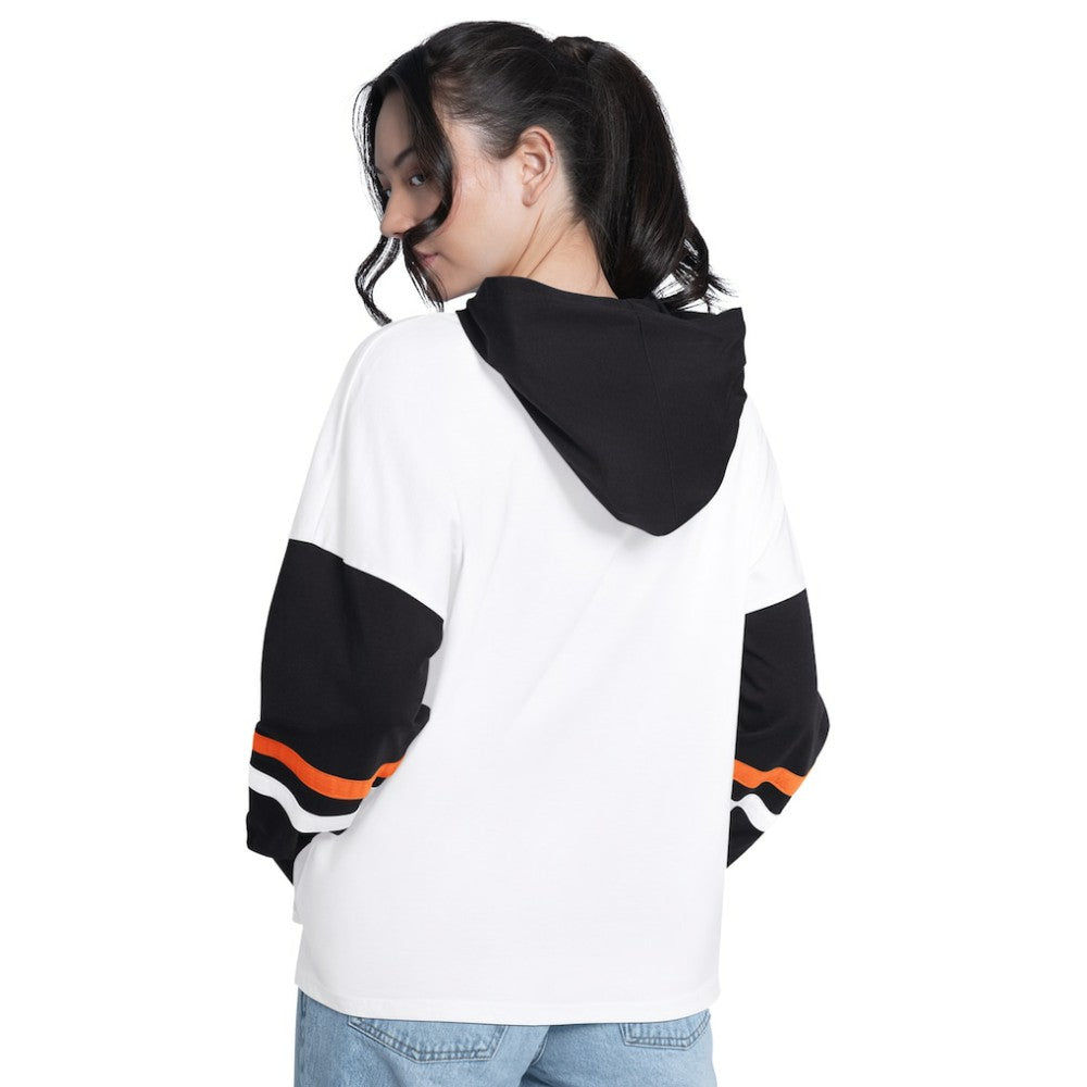 San Francisco Giants G-III 4Her by Carl Banks Women's Key Player Oversized Hooded Long Sleeve T-Shirt - White/Black