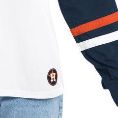 Houston Astros G-III 4Her by Carl Banks Women's Key Player Oversized Hooded Long Sleeve T-Shirt - White/Navy