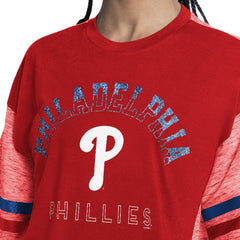 Philadelphia Phillies G-III 4Her by Carl Banks Women's Off-Season Oversized Top - Red