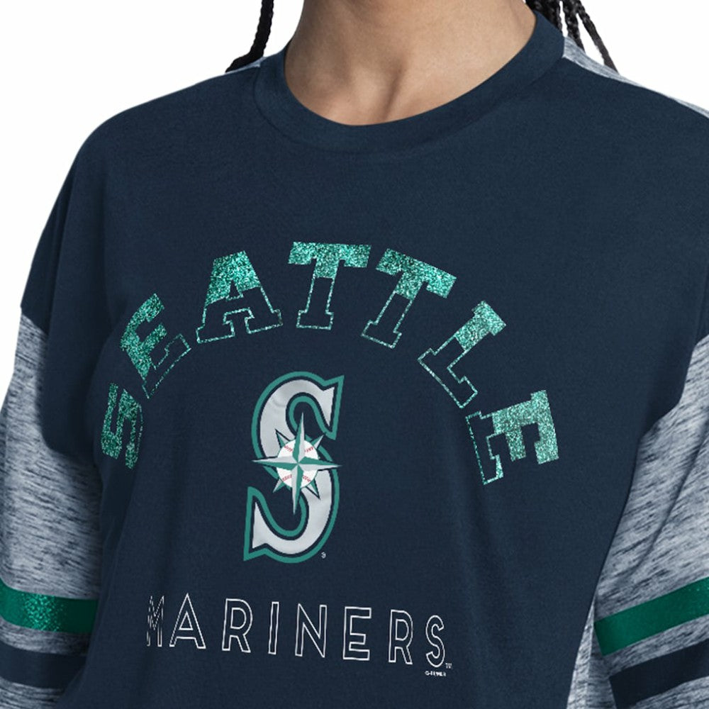 Seattle Mariners G-III 4Her by Carl Banks Women's Off-Season Oversized Top - Navy