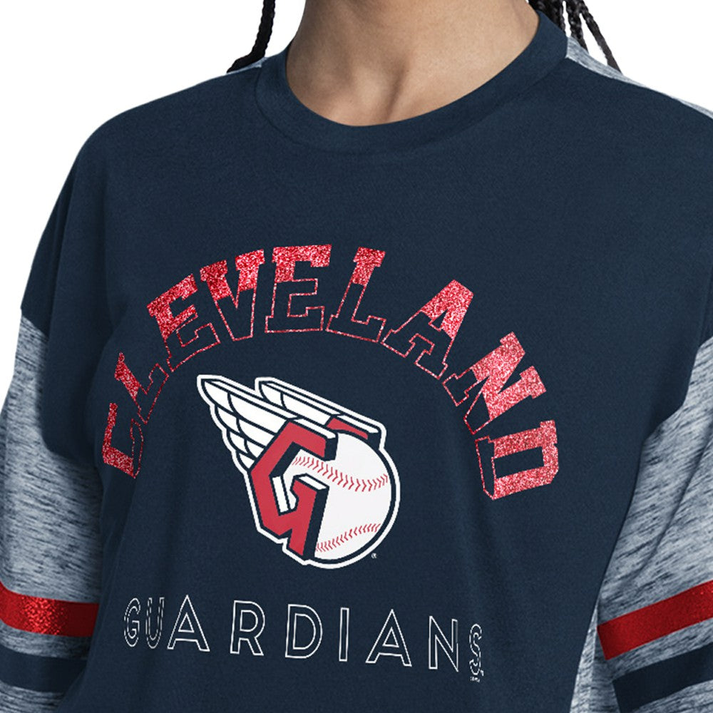 Cleveland Guardians G-III 4Her by Carl Banks Women's Off-Season Oversized Top - Navy