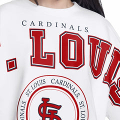 St. Louis Cardinals G-III 4Her by Carl Banks Women's Bleachers Cropped Pullover Sweatshirt - White