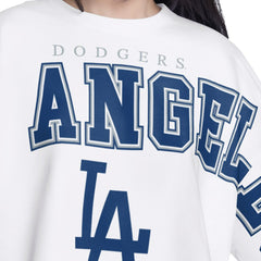 Los Angeles Dodgers G-III 4Her by Carl Banks Women's Bleachers Cropped Pullover Sweatshirt - White