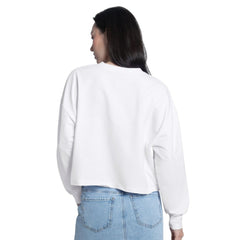 Atlanta Braves G-III 4Her by Carl Banks Women's Bleachers Cropped Pullover Sweatshirt - White