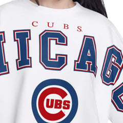 Chicago Cubs G-III 4Her by Carl Banks Women's Bleachers Cropped Pullover Sweatshirt - White