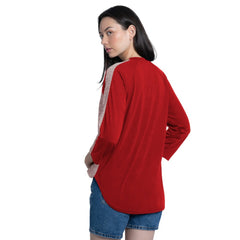 St. Louis Cardinals G-III 4Her by Carl Banks Women's Speed Training 3/4-Sleeve Rhinestone V-Neck T-Shirt - Red/Heather Red