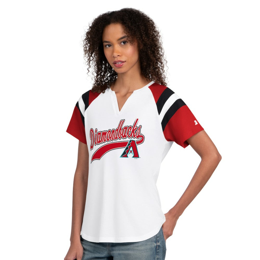 Arizona Diamondbacks Starter Women's Game On Notch Neck T-Shirt - White