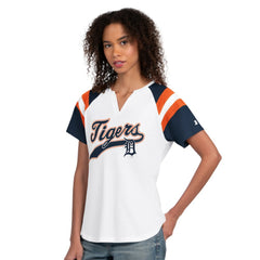 Detroit Tigers Starter Women's Game On Notch Neck T-Shirt - White