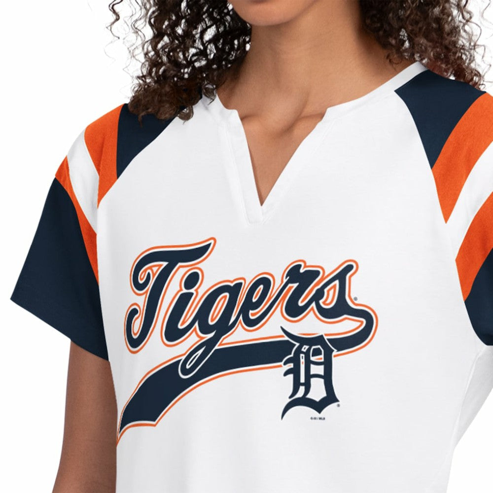 Detroit Tigers Starter Women's Game On Notch Neck T-Shirt - White