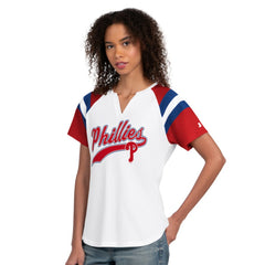 Philadelphia Phillies Starter Women's Game On Notch Neck T-Shirt - White