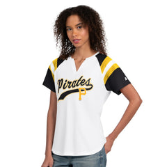 Pittsburgh Pirates Starter Women's Game On Notch Neck T-Shirt - White