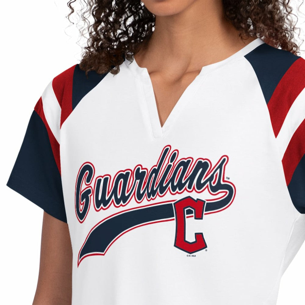 Cleveland Guardians Starter Women's Game On Notch Neck T-Shirt - White
