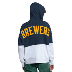 Milwaukee Brewers Starter Women's Wishbone Full-Zip Hoodie - Navy/Heather Gray
