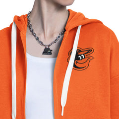 Baltimore Orioles Starter Women's Wishbone Full-Zip Hoodie - Orange/Heather Gray