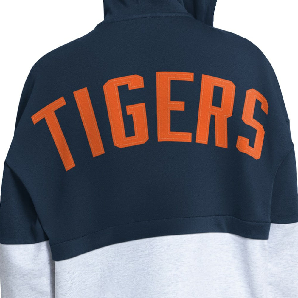 Detroit Tigers Starter Women's Wishbone Full-Zip Hoodie - Navy/Heather Gray