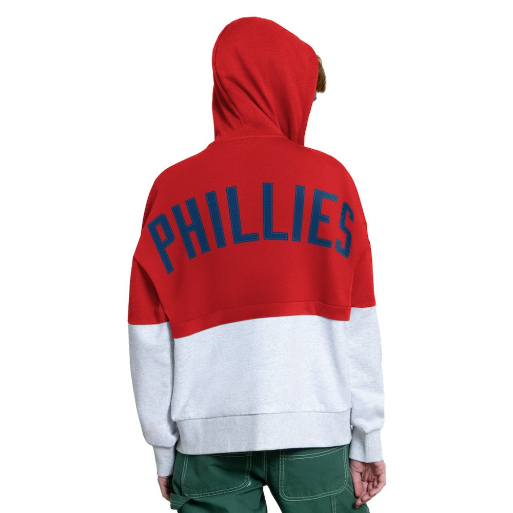 Philadelphia Phillies Starter Women's Wishbone Full-Zip Hoodie - Red/Heather Gray