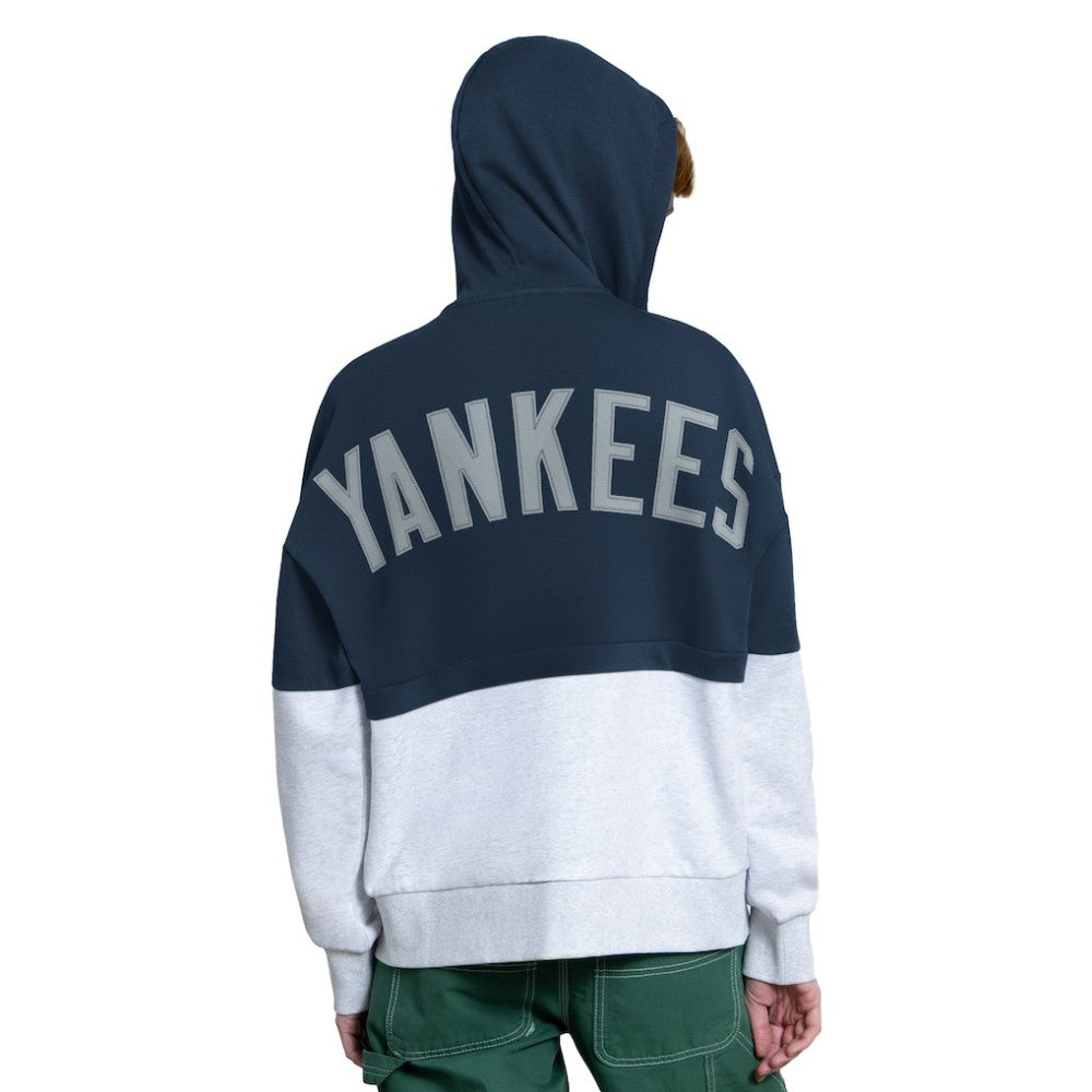New York Yankees Starter Women's Wishbone Full-Zip Hoodie - Navy/Heather Gray
