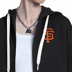 San Francisco Giants Starter Women's Wishbone Full-Zip Hoodie - Black/Heather Gray
