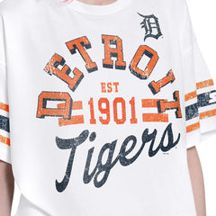 Detroit Tigers Starter Women's Cropped Hurry Up Offense T-Shirt - White