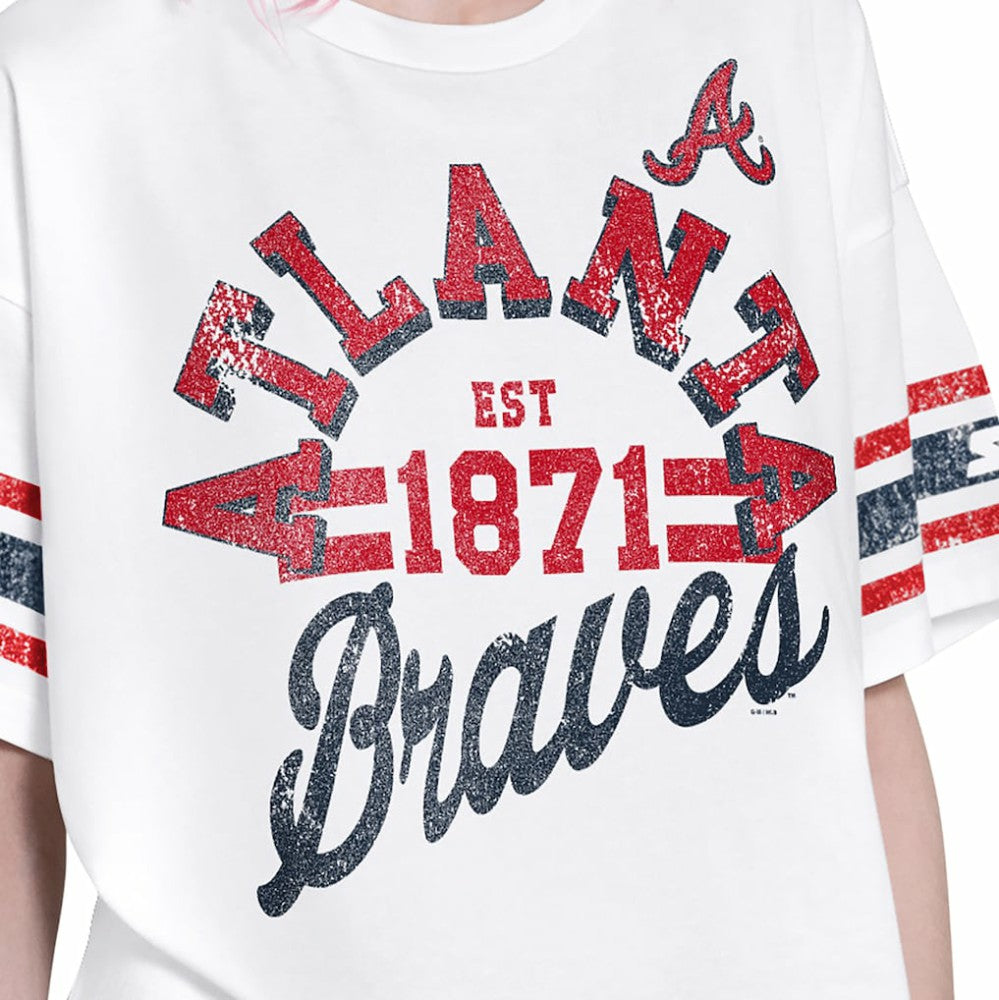 Atlanta Braves Starter Women's Cropped Hurry Up Offense T-Shirt - White