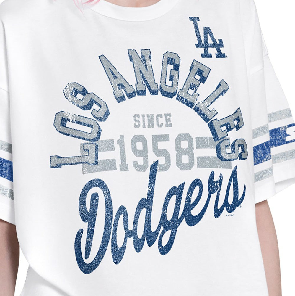 Los Angeles Dodgers Starter Women's Cropped Hurry Up Offense T-Shirt - White