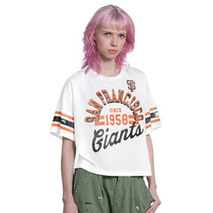 San Francisco Giants Starter Women's Cropped Hurry Up Offense T-Shirt - White