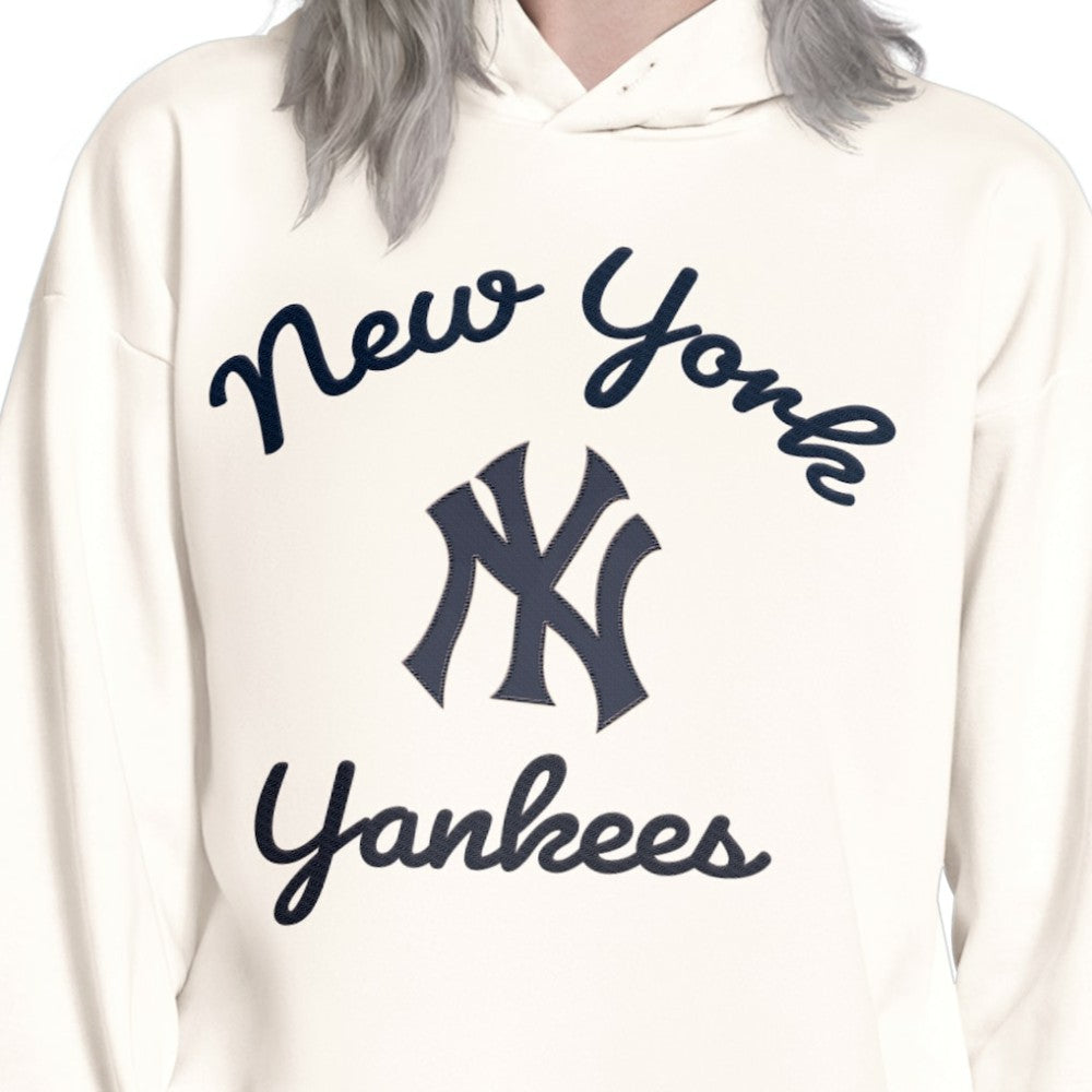 New York Yankees Starter Women's Baseline Hoodie Sweatshirt - Cream
