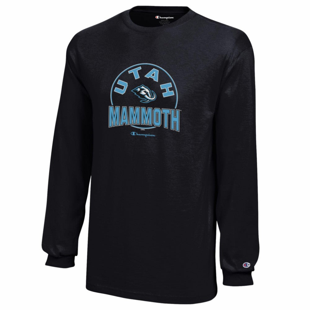 Utah Mammoth Champion Youth Jersey Long Sleeve T-Shirt Black