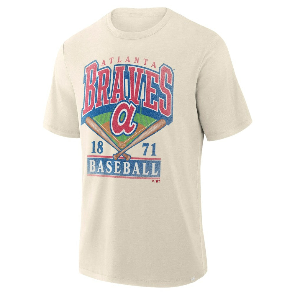 Atlanta Braves Profile Big & Tall Screen Print T-Shirt - Cream