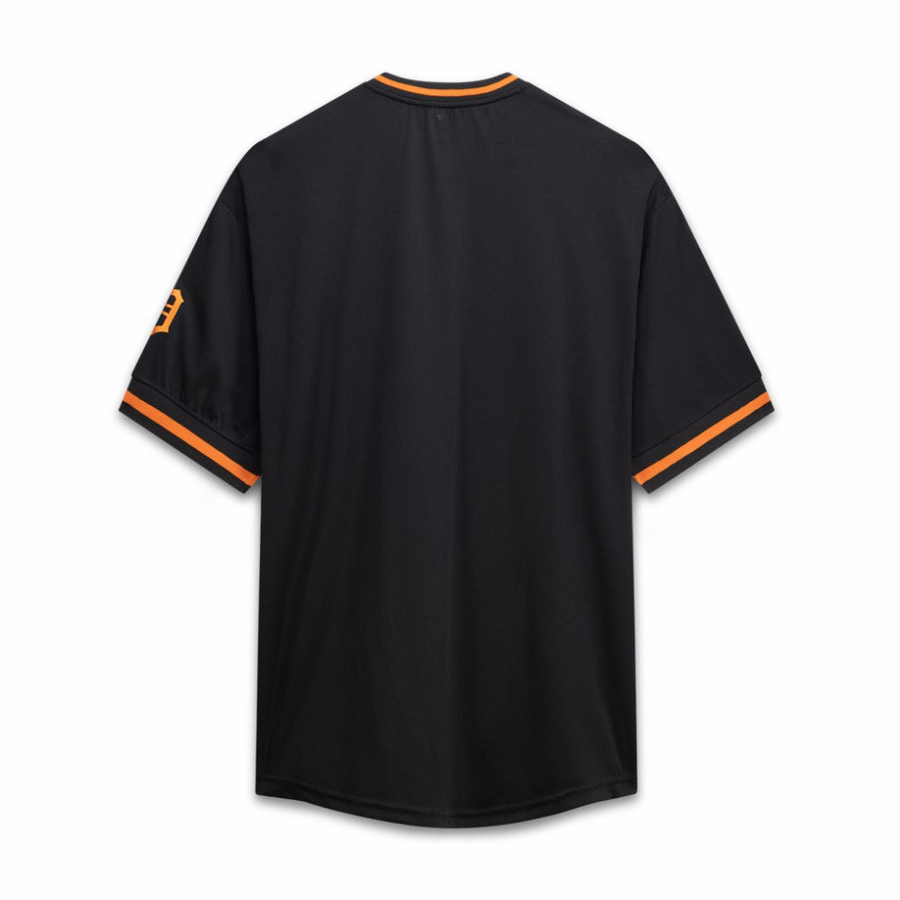 Detroit Tigers Big & Tall Pop Texture V-Neck T-Shirt - Black