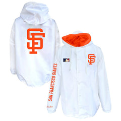 San Francisco Giants Big & Tall Full-Snap Hooded Jacket - White | Mitchell & Ness