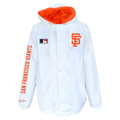 San Francisco Giants Big & Tall Full-Snap Hooded Jacket - White | Mitchell & Ness