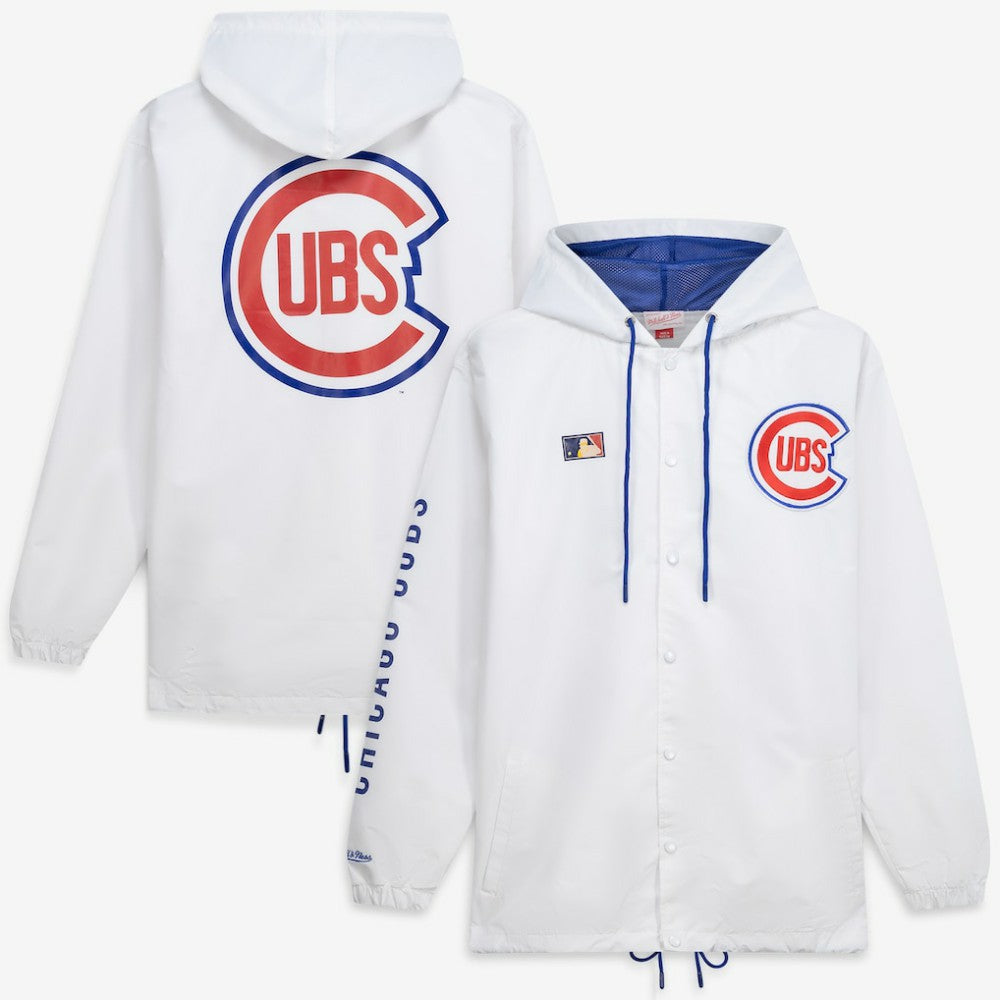 Chicago Cubs Big & Tall Full-Snap Hooded Jacket - White | Mitchell & Ness