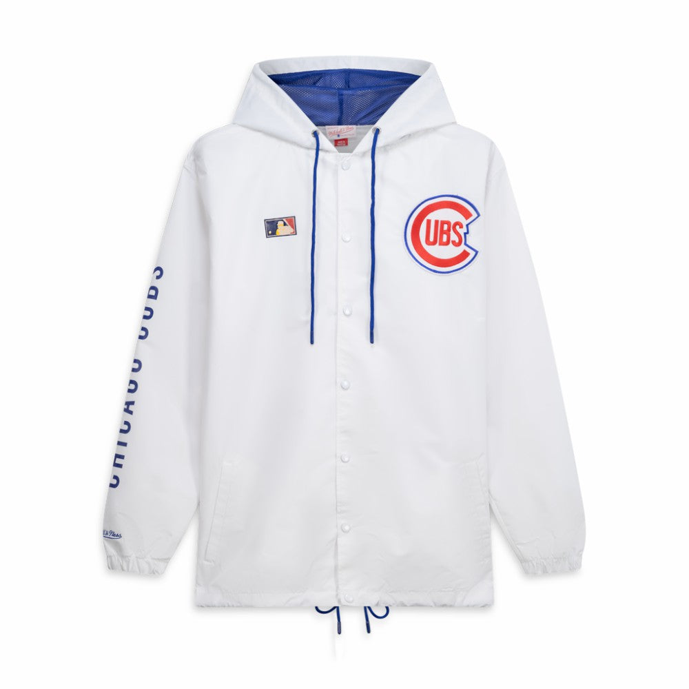 Chicago Cubs Big & Tall Full-Snap Hooded Jacket - White | Mitchell & Ness