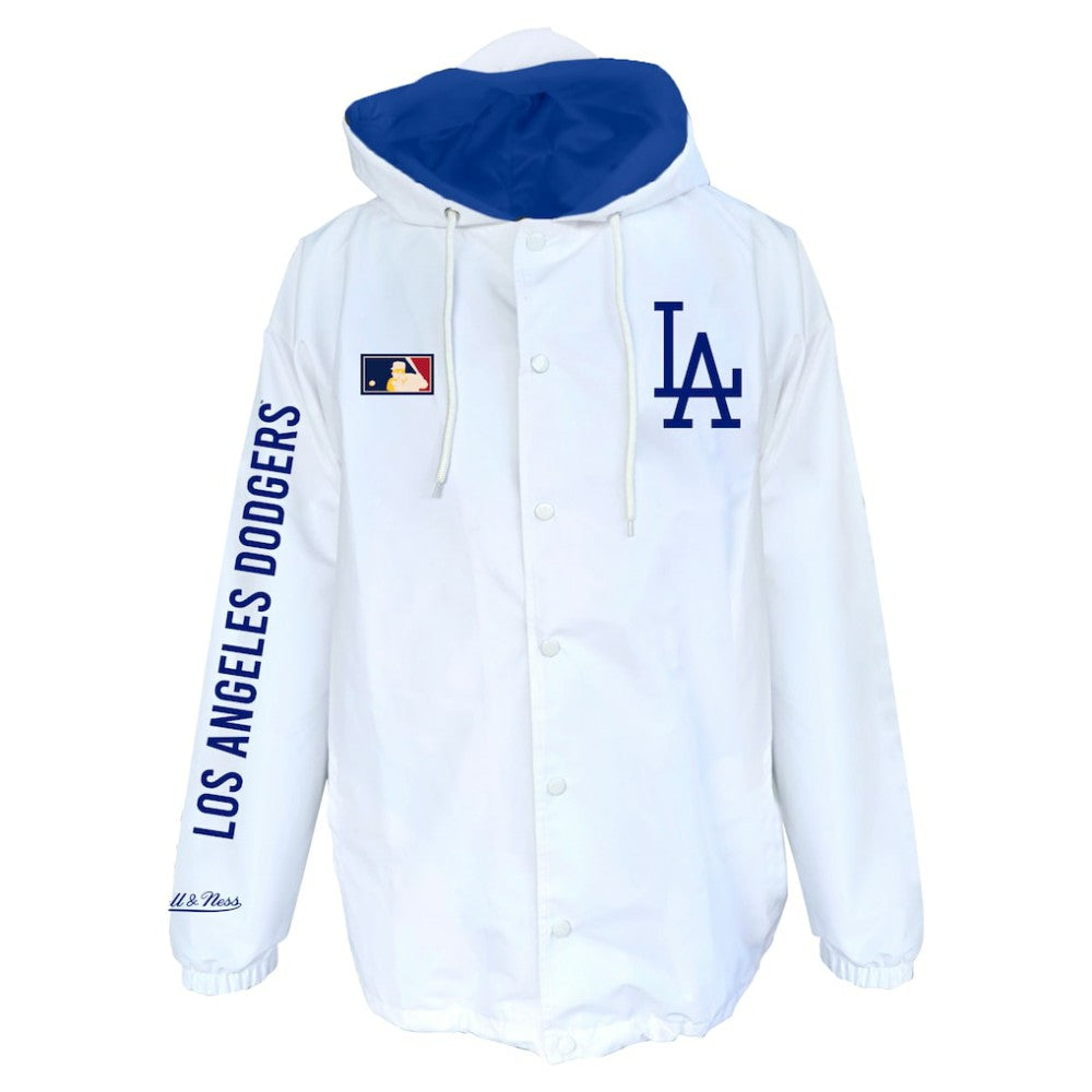 Los Angeles Dodgers Big & Tall Full-Snap Hooded Jacket - White | Mitchell & Ness