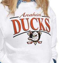 Anaheim Ducks Starter Women's Arch Stripe Fleece Sweatshirt White