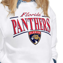 Florida Panthers Starter Women's Arch Stripe Fleece Sweatshirt White