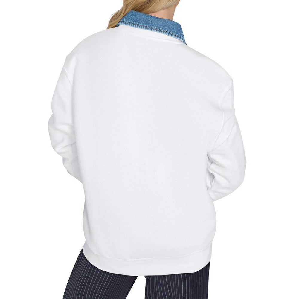 Calgary Flames Starter Women's Arch Stripe Fleece Sweatshirt White