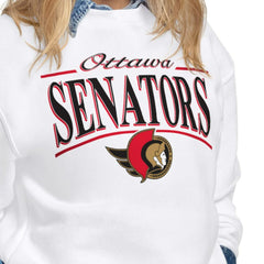 Ottawa Senators Starter Women's Arch Stripe Fleece Sweatshirt White