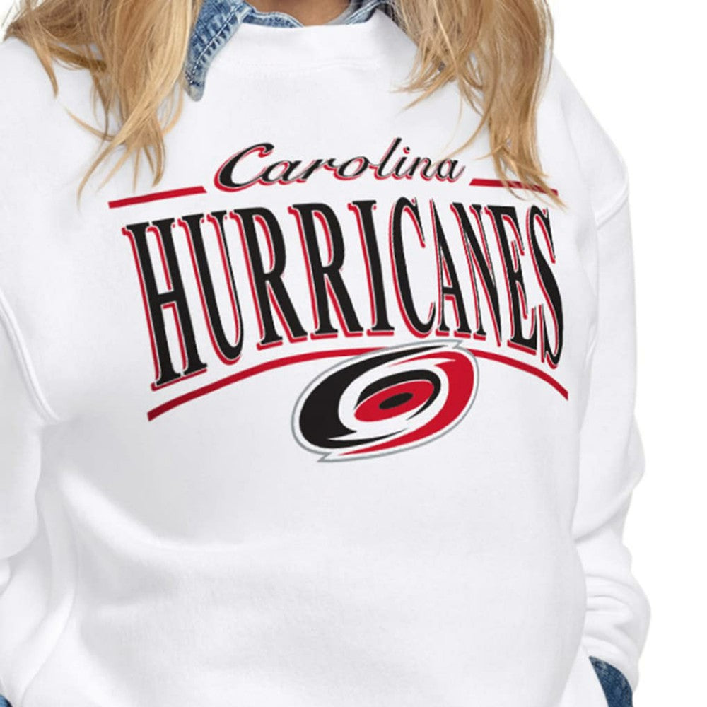 Carolina Hurricanes Starter Women's Arch Stripe Fleece Sweatshirt White