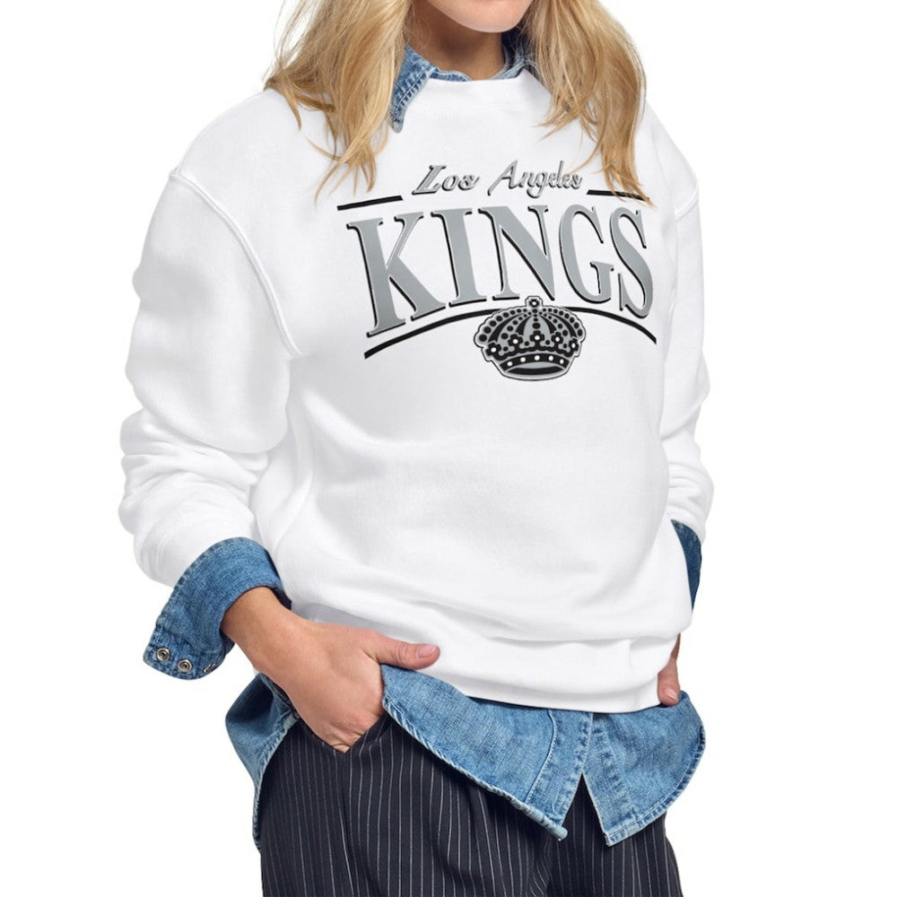 Los Angeles Kings Starter Women's Arch Stripe Fleece Sweatshirt White