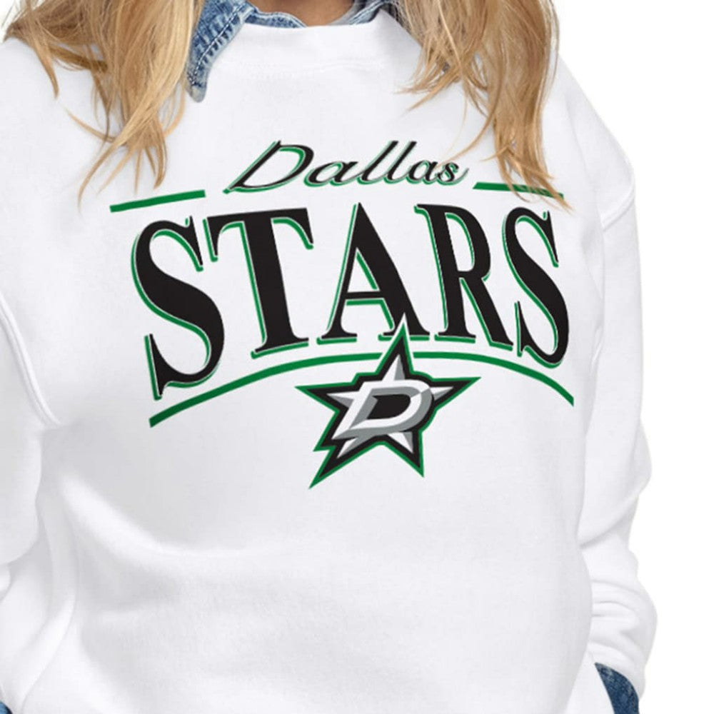 Dallas Stars Starter Women's Arch Stripe Fleece Sweatshirt White