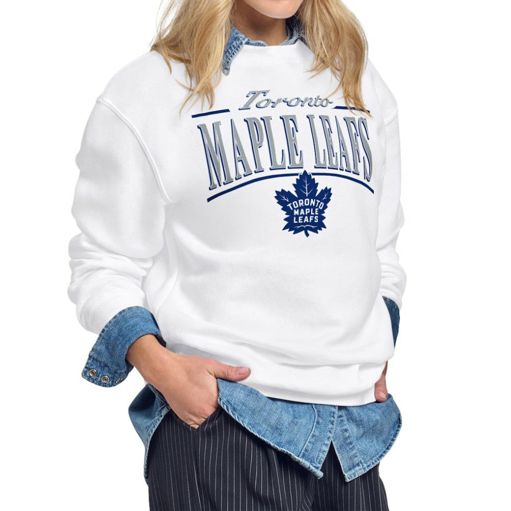 Toronto Maple Leafs Starter Women's Arch Stripe Fleece Sweatshirt White