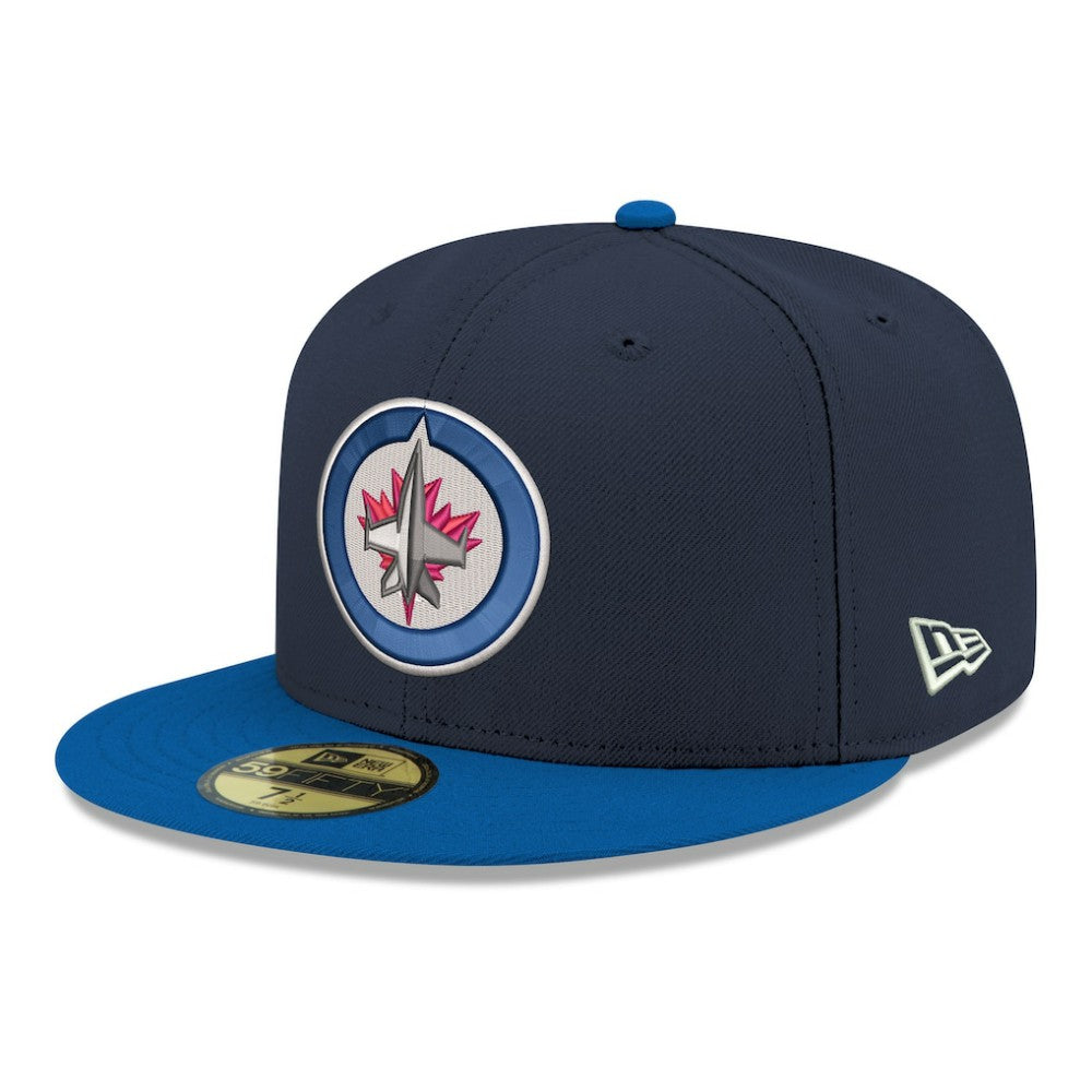 Winnipeg Jets New Era Core Logo Two-Tone 59FIFTY Fitted Hat Navy