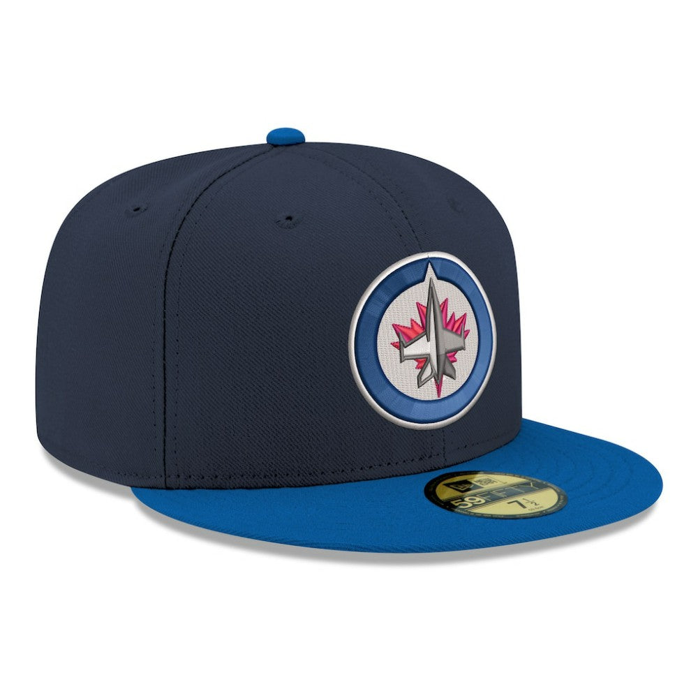 Winnipeg Jets New Era Core Logo Two-Tone 59FIFTY Fitted Hat Navy