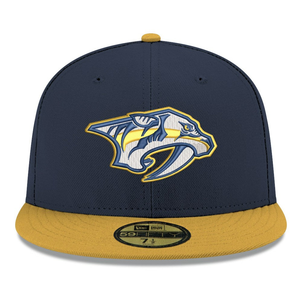 Nashville Predators New Era Core Logo Two-Tone 59FIFTY Fitted Hat Navy