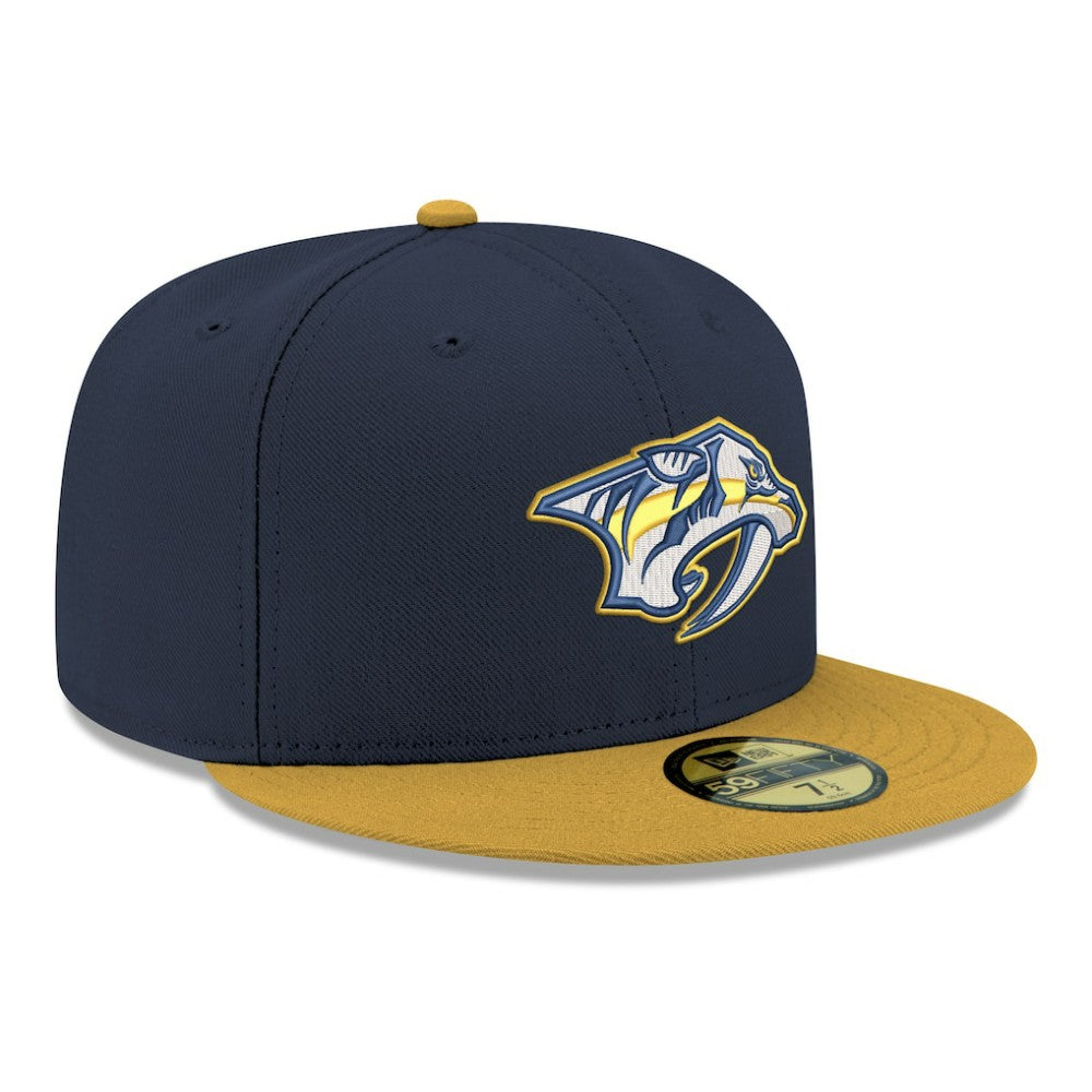 Nashville Predators New Era Core Logo Two-Tone 59FIFTY Fitted Hat Navy